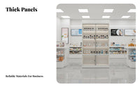 Glass Door Display Cabinet Thickened Panels Lockable Merchandise Case Heavy Duty Multi-Tier Product Shelf for Retailers, Salons, Boutiques, Pharmacies