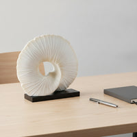 Spiral Fan Sculpture Abstract Tabletop Sculpture Minimalist Ornament for Entryway