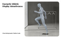 Full Body Athletic Mannequin Faceless Design Running Pose Mannequin Sportswear Display Model for Clothing Store Owners, Athletic Goods Stores