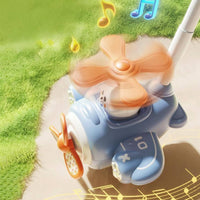 Cartoon Style Push Along Airplane Colorful Airplane Push Toy Plastic Kids Plaything Wheeled for Children