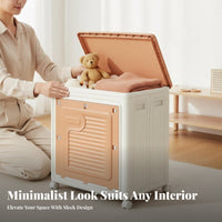 foldable Wheeled Box Large Capacity Storage Container hinged lid for Closet