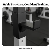 280kg Load Capacity Adjustable Squat Rack Stable Construction Multi-Function Barbell Rack Anti-Vibration Design Adjustable Barbell Stand Safety Locking System for Weightlifters, Bodybuilders, Beginners, Home Gym