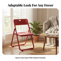 Foldable Fold-up Chair with Backrest Space-Saving Collapsible Chair with Back Support Stackable Folding Stool Compact Storage for Homeowners, Event Planners, Dining Room, Office, Events, Queuing