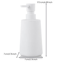 Ribbed Pump Bottle Dispenser Compact Plastic Pump Bottle Minimalist Soap Dispenser BPAsafe for Minimalists, Guest Room