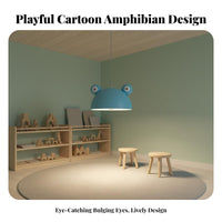 Frog Pendant Imaginative Glow Design Frog Head Hanging Light Nordic Design Cartoon Animal Lamp for Kids, Children, Kindergarten, Restaurant, Shop