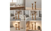 2 Pieces Marbled Candlestick Holders Tapered Candle Holders with Pedestal Sculptural Candlesticks Glossy for Study, Bedroom, Bookshelf, Bedside Table