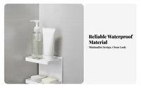 Double Layer Soap Dish No Wall Mounted Soap Holder Drill 2-Tier Shower Holder for Renters, Students, Dorm Room, RV, Kitchen