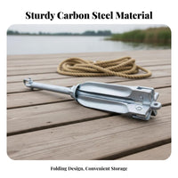Carbon Steel Boat Anchor Portable Inflatable Boat Anchor Boating Equipment Easy Storage Oceanic Grade for Kayakers, Lakes