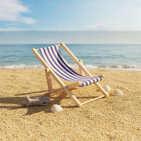 Dollhouse Beach Chair Striped Miniature Lounge Chair Reclined for Scene Setups