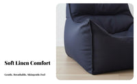 Comfortable Design Single-Person High-Back Lounger Easy to Move Ruched Floor Lounger Lightweight Bean Bag Chair Full Body Support for Apartment Dwellers, Adults, Students, Living Room, Bedroom, Balcony, Small Areas