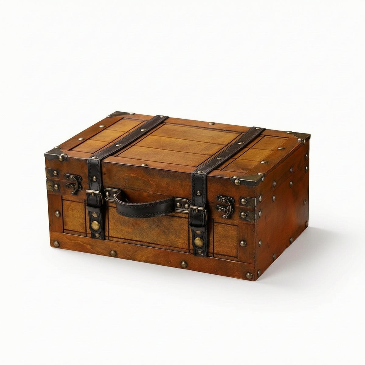Decorative Suitcase Chest Portable Vintage Storage Trunk Versatile Storage Box with Handle for Photographers, Collectors, Photo Shoots