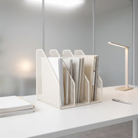File Sorter with Four Compartments Compact Desk Organizer with 4 Compartments Freestanding Desktop Storage Rack for Office