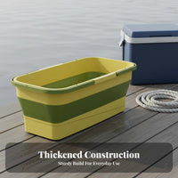 Foldable Mop Bucket Double Handle Foldable Cleaning Pail With Carrying Handles Space Saving Storage Tub for Fishermen, Outdoor, Fishing, Car Washing
