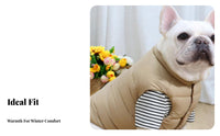 Thickened Padding French Bulldog Winter Clothes Warm Padded Dog Vest Easy On Removed for Pugs, Cold Weather, Snowy Days, Daily Wear