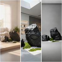 2 Pieces Faux Rock Realistic Artificial Rock Looking Faux Boulder for Visual Merchandisers, Photographers, Stage Design, Photography Studios
