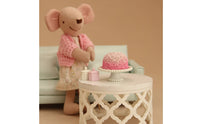Miniature Rose Cake Ribbed 1/12 Scale Dollhouse Decoration Details Small Decoration