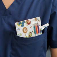 Cute Cartoon Nurse Pen Pouch with Flip Cover, Large Capacity Doctor Chest Pocket Pen Holder, Leak-Proof Pen Sleeve Clip