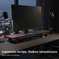 Computer Screen Stand with Storage Space Saving Desktop Shelf Riser Stable and Sturdy Wooden Display Stand
