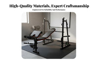 Heavy Duty Squat Rack Bench Press Combo Thickened Steel Frame Workout Bench with Squat Rack Stable Design Weightlifting Bed Rust Proof for Weightlifters, Bodybuilders