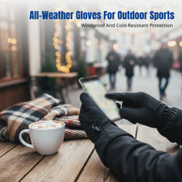 Ski Gloves, Winter Thickened, Touchscreen-Compatible, Windproof Thermal Outdoor Cycling Gloves for Men & Women, Anti-Slip