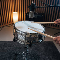 13-Inch Stainless Steel Snare Drum Silver Snare Drum with Chrome Hoops Rust-Proof Portable for Students