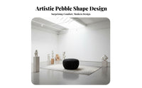 Nordic design Pebble-Shaped Pouf Wabi-Sabi Aesthetic Upholstered Stool Organic Shape Indoor Seating Creative Design for Homeowners, Interior Designers, Living Room, Bedroom, Lounge Area, Home Decoration