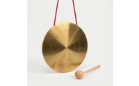 Mini Gong with Mallet Portable Hand Gong with Mallet Wooden Percussion Instrument for Children, Beginners
