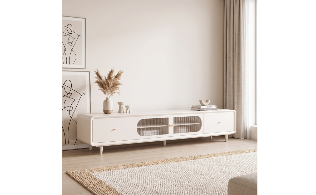 TV Cabinet with Drawers Solid Wood TV Stand with Drawer Fully Assembled Media Console with Drawer for Living Room