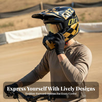 Full Face Helmet Sturdy Shell Motocross Helmet Removable and Washable Liner Secure Headwear for Motorcycle Riders, Adults, Trail Riding, BMX