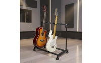On Wheels Rolling Guitar Rack Locking Casters Multiple Guitar Stand Space Saving Musical Instrument Accessory Foldable for Musicians