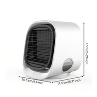 Tabletop Air Desktop Fan Black Grille Mini Oval Viewing Window for Office