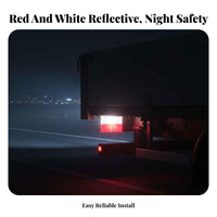 Easy to Install Red White Reflector Plate Long-Lasting Truck Hauling Unit Warning Reflector Universal Fit for Vehicle Owners, Trucks