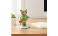 Cat Figurine with Raincoat Compact Cat Figurine with Umbrella Cute Kitten Statue for Desk, Bookshelf, Office