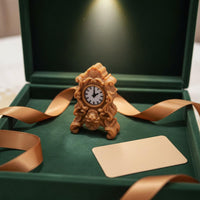 Miniature Clock with Base Vintage-Style Dollhouse Clock Ornate Decoration for Collectors, Hobbyists, Desktop Display, Room Vignettes