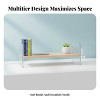 Space Saving Multi-Tier Pegboard Shelf Transparent Design Desk Hutch with Pegboard Versatile Hanging Options Desktop Organizer Sturdy Construction for Students, Telecommuting Workers, Gamers, Dormitory, Dorm Room, Gaming Setup