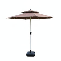 Patio Umbrella with Base Stable Double Top Patio Umbrella Windproof for Poolside