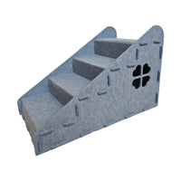 Pet Stairs Sloped Pet Staircase with Cutout Felt-Covered Dog Steps for Bedside