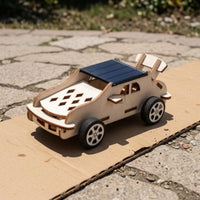 Laser-Cut Wooden Car Model Slotjointly Solar-Powered Car Toy