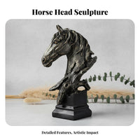 Nordic Design Horse Head Statue Great Gift Idea Horse Head Bust Realistic Details for Living Room, Bookshelf, Desktop