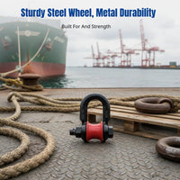 Marine Pulley Block, Heavy-Duty Shackle Wheel Pulley, U-Shaped Sheave for Wire Rope Lifting