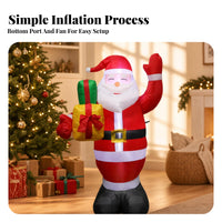 Air-Inflated Inflatable Santa Built-in Fan Giant Inflatable Santa Full-Body Christmas Yard Decor Gift Prop for Indoor Display