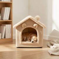 Pet Cave Bed for Cats and Small Dogs, Enclosed Warm House, Removable and Washable, All Seasons
