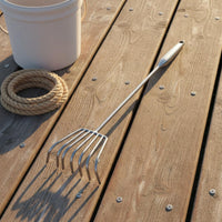 Stainless Steel Clam Rake Rust Resistant 7 Tine Beachcombing Rake Multipurpose Clam Digging Fork for Beachcombers, Gardeners