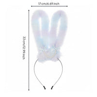 Cute Soft Fabric Bunny Ears Headband Gradient Color Bunny Ears Headband Handmade Rabbit Ear Costume Band Cosplay for Children, Photo Photography