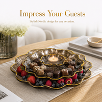 Luxury Wavy Multi-tier Fruit and Dessert Stand for Living Room Coffee Table