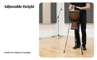 Standing or Sitting Use Djembe Stand Universal Fit African Drum Stand Non-Slip Rubber Feet Adjustable Drum Tripod Portable for Percussionists, Professional Players, Music Practice, Stage Performance, Live Gigs, Recording Studio
