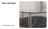 Modern Design two-partlevel Square Table Minimalist aesthetic Household Furniture Sturdy Construction Low silhouette for Interior Designers, Homeowners, Families, Living Room, Lounge Area, Apartment, Home Office