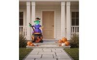 Built-in LEDs Halloween Inflatable Witch and Pot Spooky Witch and Pot Inflatable Giant Yard Decoration Scary for Garden
