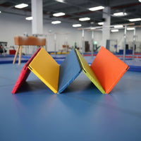 Foldable Folding Tumbling Mat Thick Padded Rainbow Kids Mat Easy to Stow-Away Eco-Friendly for Toddlers, Infants, Playroom, Daycare