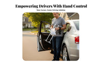 Foam Grip Adjustable Car Hand Control Two-barBar Portable Hand Control Perforated for Disabled Drivers